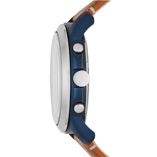Relogio Masculino Fossil Azul e Marrom Classico